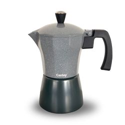 Cafetera Italiana Castey Gris Antracita Inducción 9 Tazas