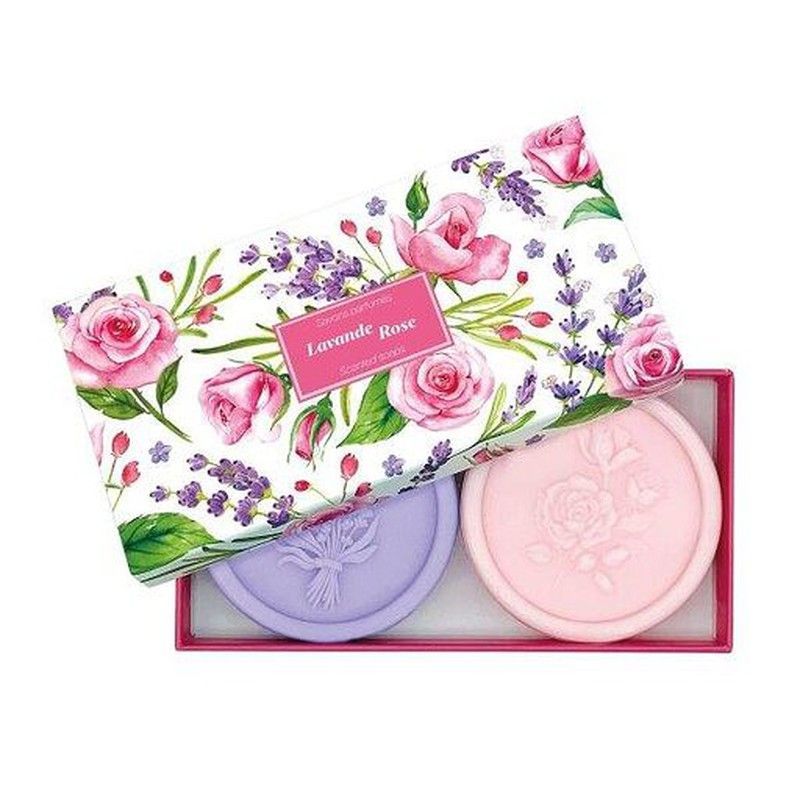 Caja 2 Jabones Almendra Artesano de Lavanda y Rosa Ideal Regalo Esprit Provence