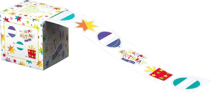 Caja 50 etiquetas redondas Multicolor