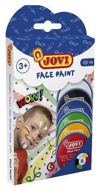 Caja 6 botes en distintos colores face paint maquillaje jovi.