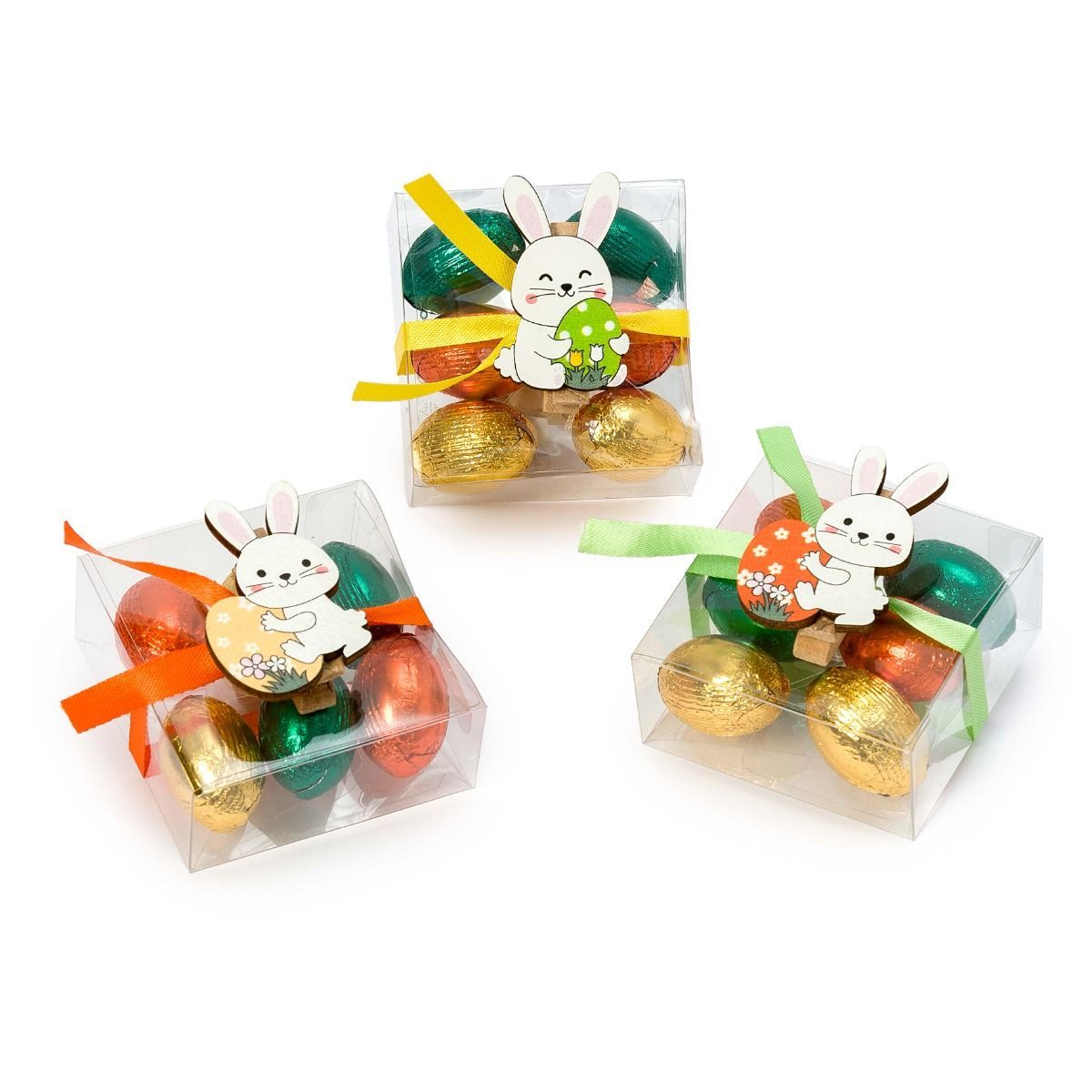 Caja 6huevos praliné pinza conejito Pascua min.6*