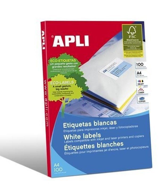 Caja Apli de etiquetas A4 con cantos rectos