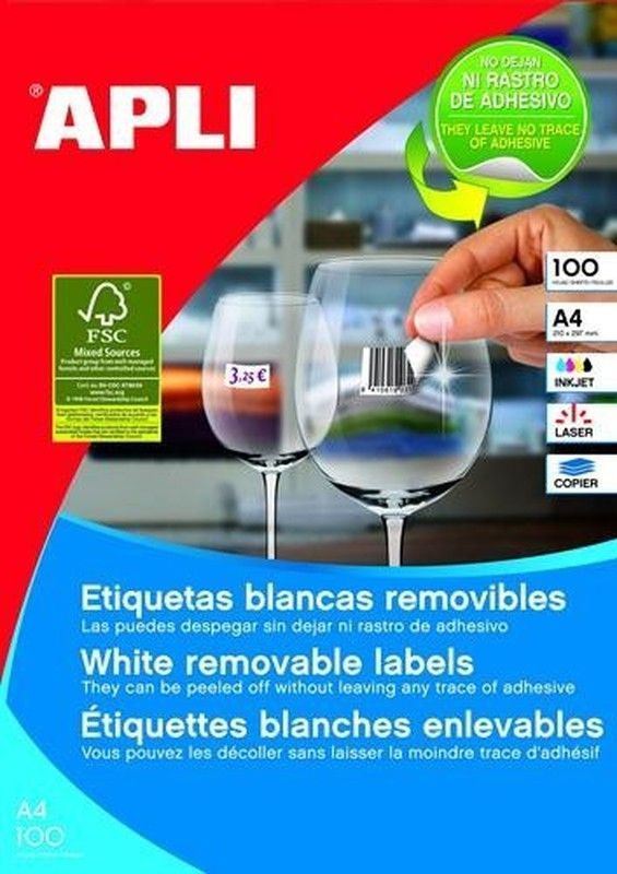 Caja apli etiquetas con adhesivo removible