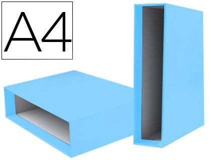 Caja Archivador Liderpapel de Palanca Carton Din A4 Documenta Lomo 75 mm Celeste