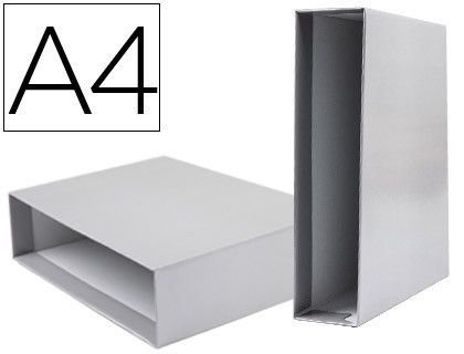Caja Archivador Liderpapel de Palanca Carton Din-A4 Documenta Lomo 82Mm Color Gris