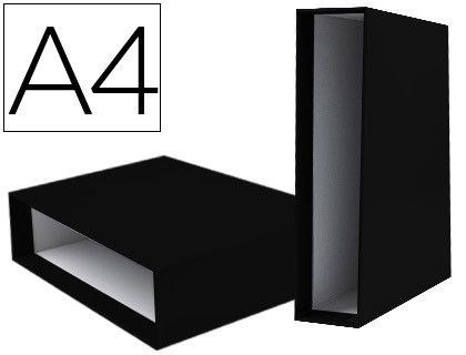 Caja Archivador Liderpapel de Palanca Carton Din-A4 Documenta Lomo 82Mm Color Negro