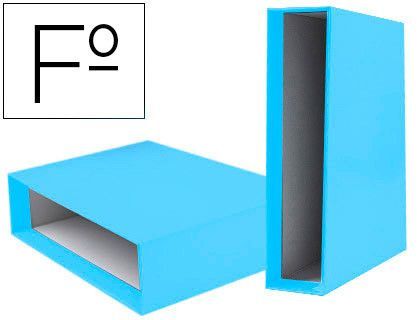 Caja Archivador Liderpapel de Palanca Carton Folio Documenta Lomo 75 mm Celeste