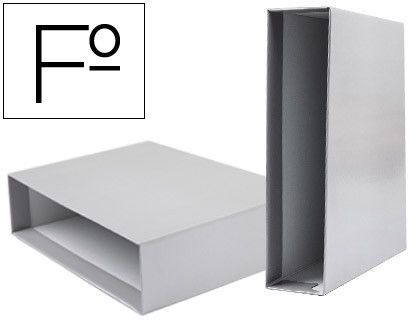 Caja Archivador Liderpapel de Palanca Carton Folio Documenta Lomo 82Mm Color Gris