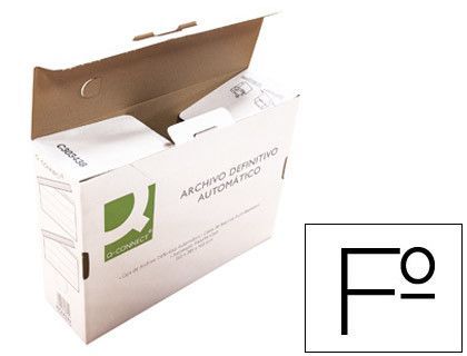 Caja Archivo Definitivo Q-Connect Folio Carton Reciclado Cierre con Lenguetas255X360X100 Mm