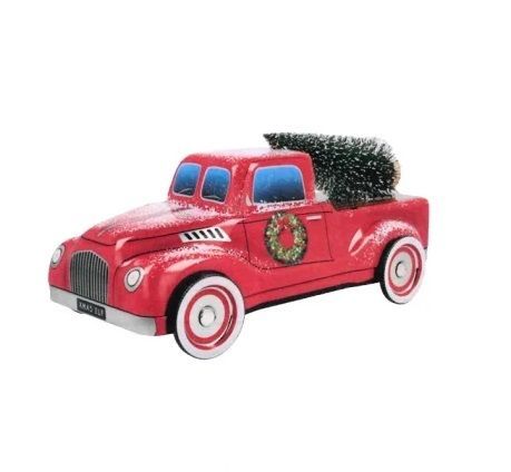 Caja Bombones lata Coche con árbol de Navidad 150gr Chocoday