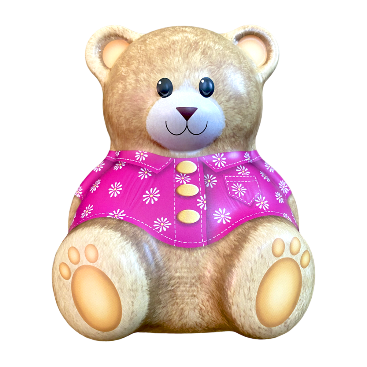 Caja Bombones Lata Osito Peluche ROSA (150gramos) de Chocoday