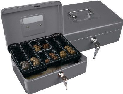 Caja Caudales Q-Connect 10" 250X180X90 mm Plata con Portamonedas