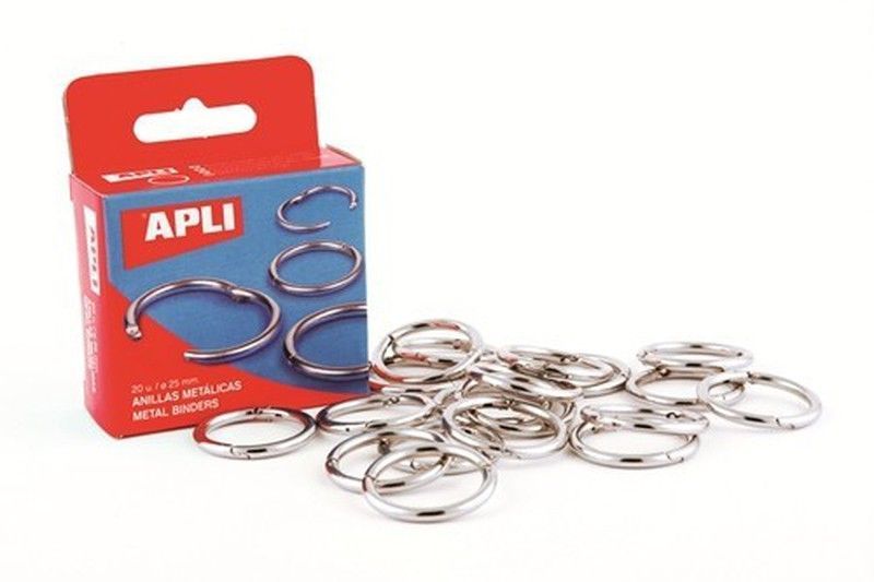 Caja con 20 anillas metálicas articuladas apli