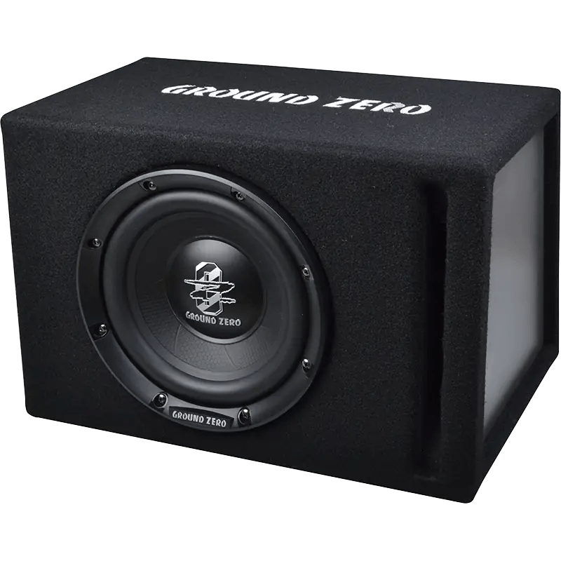 Caja con Subwoofer GROUND ZERO GZIB 20BR | 20 cm / 8 Pulgadas | Vented (Bass-Reflex) | 150 W RMS