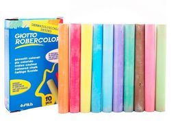 Caja de 10 tizas de colores variados Fila