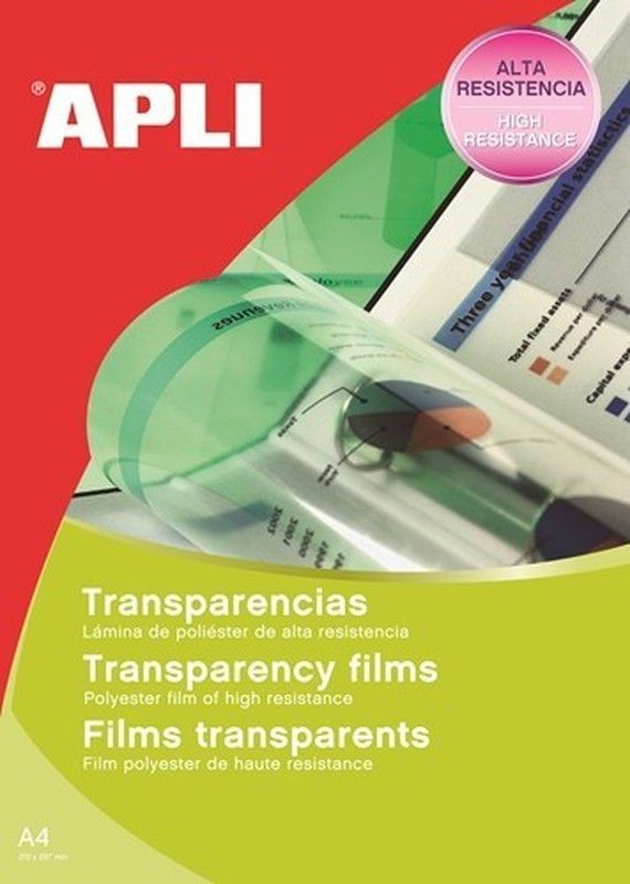 Caja de 100 transparencias apli