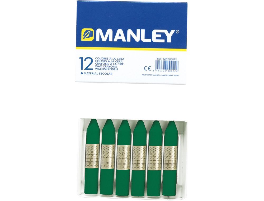 Caja de 12 ceras verde esmeralda nº 24