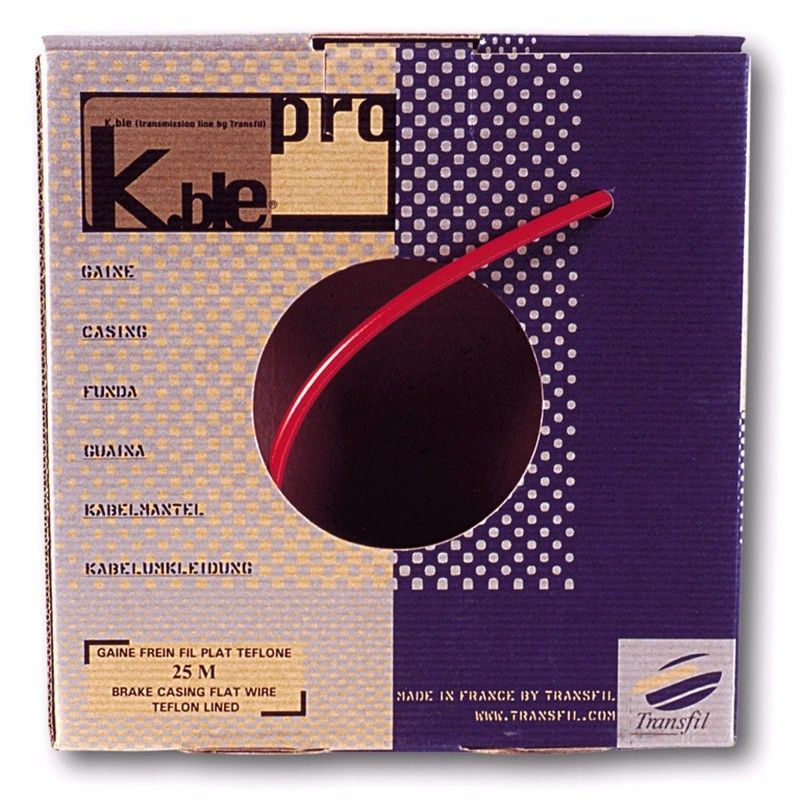 Caja de 25 metros funda freno con teflon rojo