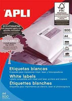 Caja de 500 hojas din a-4 etiquetas apli