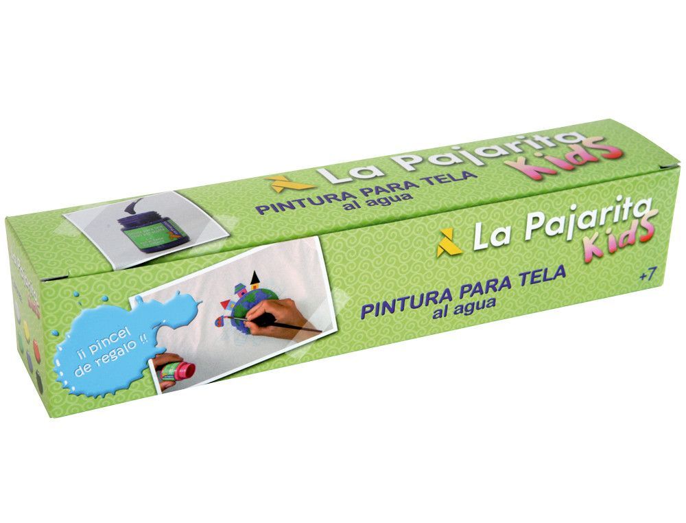 Caja de 6 pinturas de tela de agua + pincel