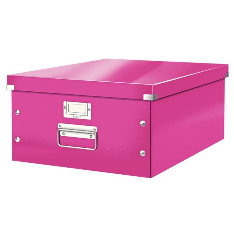 Caja de archivo universal Click & Store Grande (369x200x484 mm), fucsia