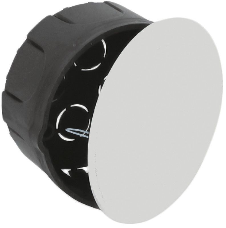 Caja de conexión de empotrar. De Ø 100 mm. Tapa con garra metálica.