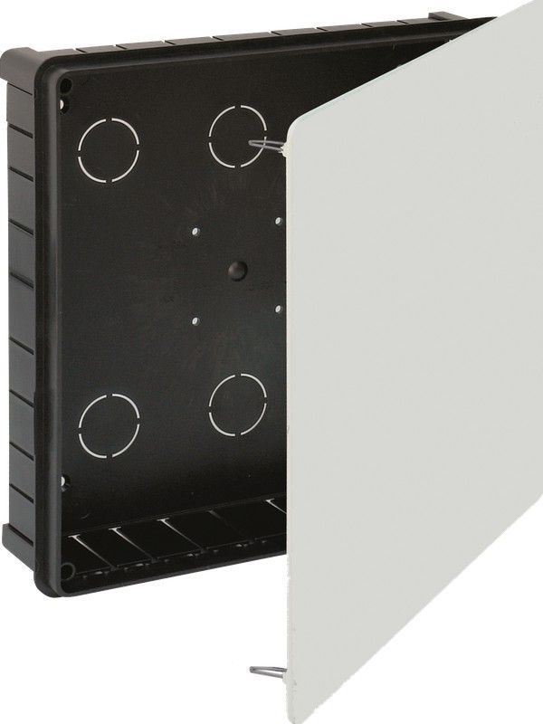 Caja de conexión de empotrar. De 250 x 250 x 60 mm. Tapa con garra metálica.