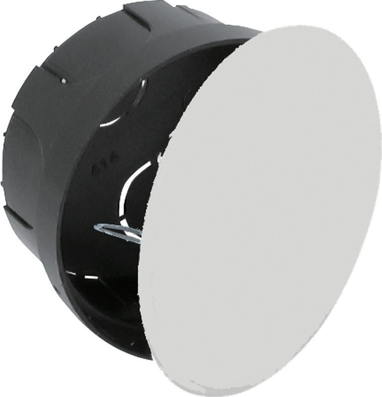 Caja de conexión de empotrar. De Ø 80 mm. Tapa con garra metálica.