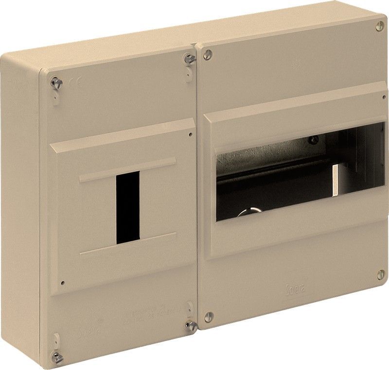 Caja de distribución de superficie para 7 elementos + 4 precintables.