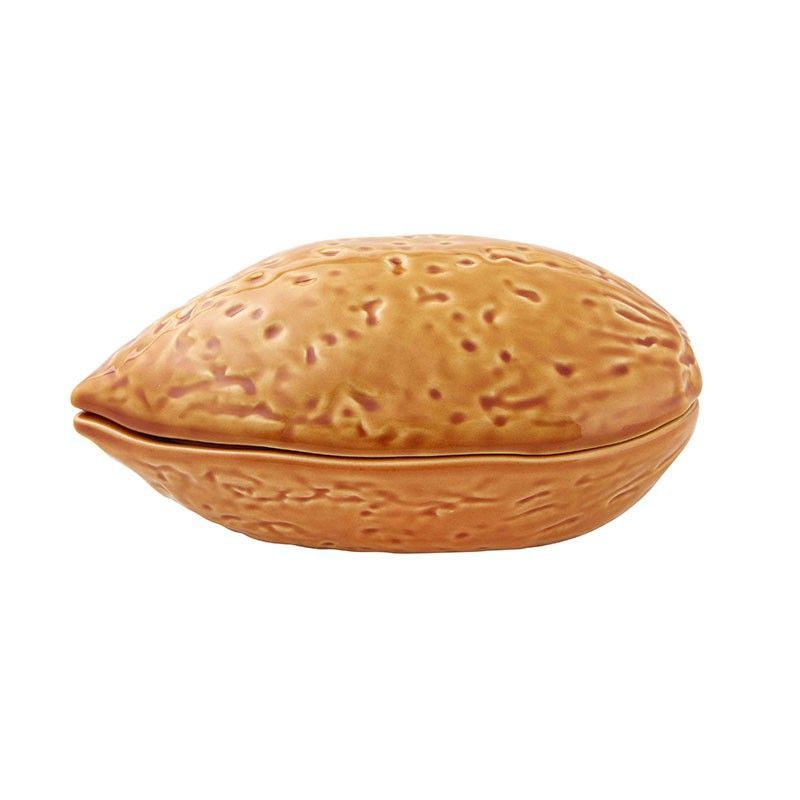 Caja de loza en arena tostado, 16,6 x 11,1 x 8,1 cm | Frutos Secos