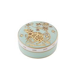 Caja decorativa de porcelana en verde aguamarina y dorado, 10,1 x 10,1 x 4,5 cm | Golden