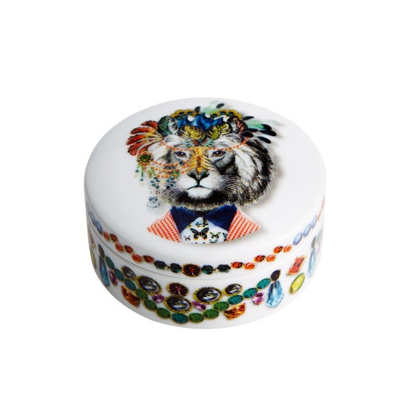 Caja decorativa pequeña Mister Tiger de porcelana en multicolor, 6,3 x 6,3 x 3,2 cm | Love who you want