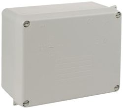 Caja estanca de conexión 160 x 135 x 70 mm sin conos. Color gris.