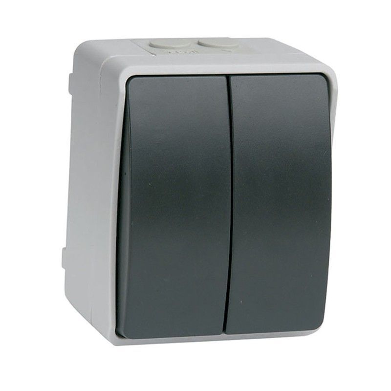 Caja estanca SIMON Interruptor / Conmutador Doble Gris