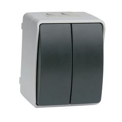 Caja estanca SIMON Interruptor / Conmutador Doble Gris