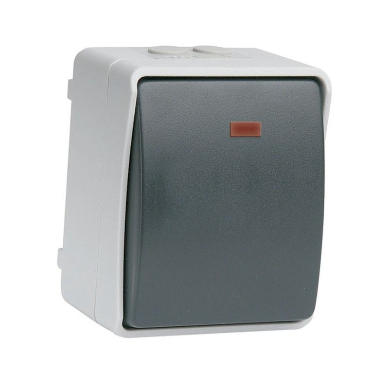 Caja estanca SIMON Pulsador Con Luz Gris