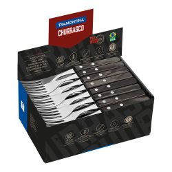 Caja Expositora 60 Tenedores De Mesa Polywood Castaño Tramontina