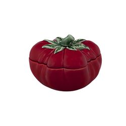 Caja grande de loza en rojo, 15,5 x 15 x 9,5 cm | Tomate