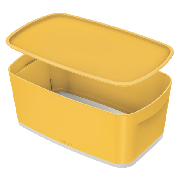 Caja Leitz MyBox Cosy pequeña con tapa, amarilla