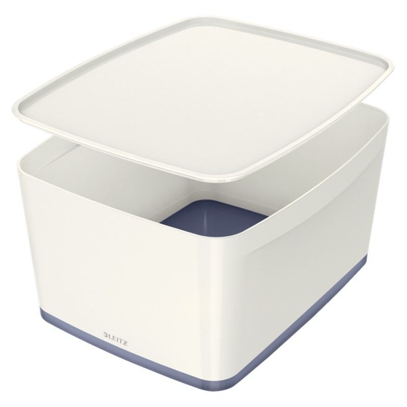 Caja Leitz MyBox WOW grande con tapa, blanco/gris
