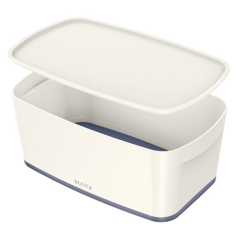 Caja Leitz MyBox WOW pequeña con tapa, blanco/gris