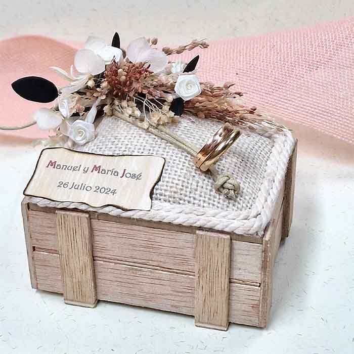 Caja madera para alianzas y arras