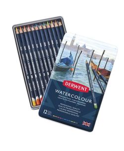 Caja metálica de 12 lápices Derwent Watercolour