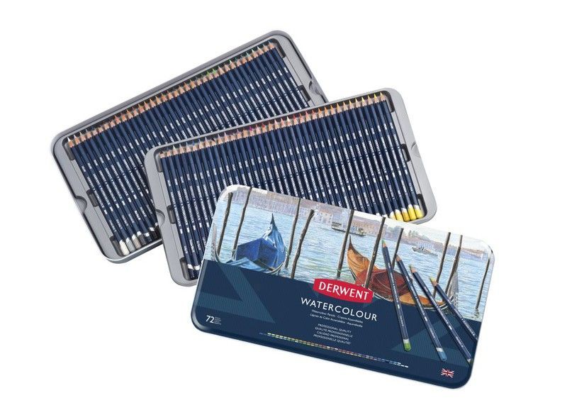 Caja metálica de 72 lápices Derwent Watercolour