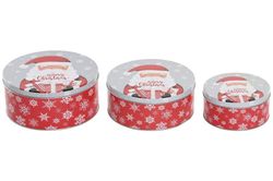 Caja Metálica Navidad ideal Regalo Set 3 Papa Noel Ideal Regalo