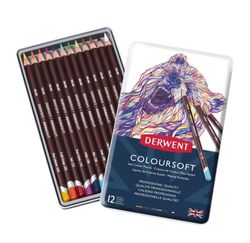 Caja metática de 12 lápices Derwent Coloursoft