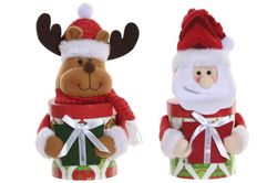 Caja Navidad Carton Santa Reno Ideal Regalo