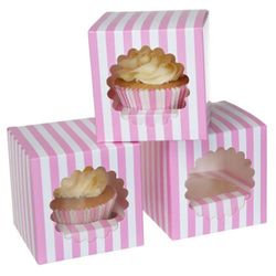 Caja para 1 cupcake rosa circo pack de 3