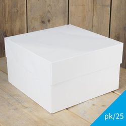 Caja pasteles blanca funcakes 20x20x15 cms pack 25 uds