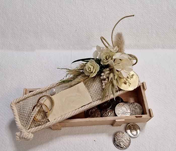 Caja Porta Anillos y Arras Rectangular